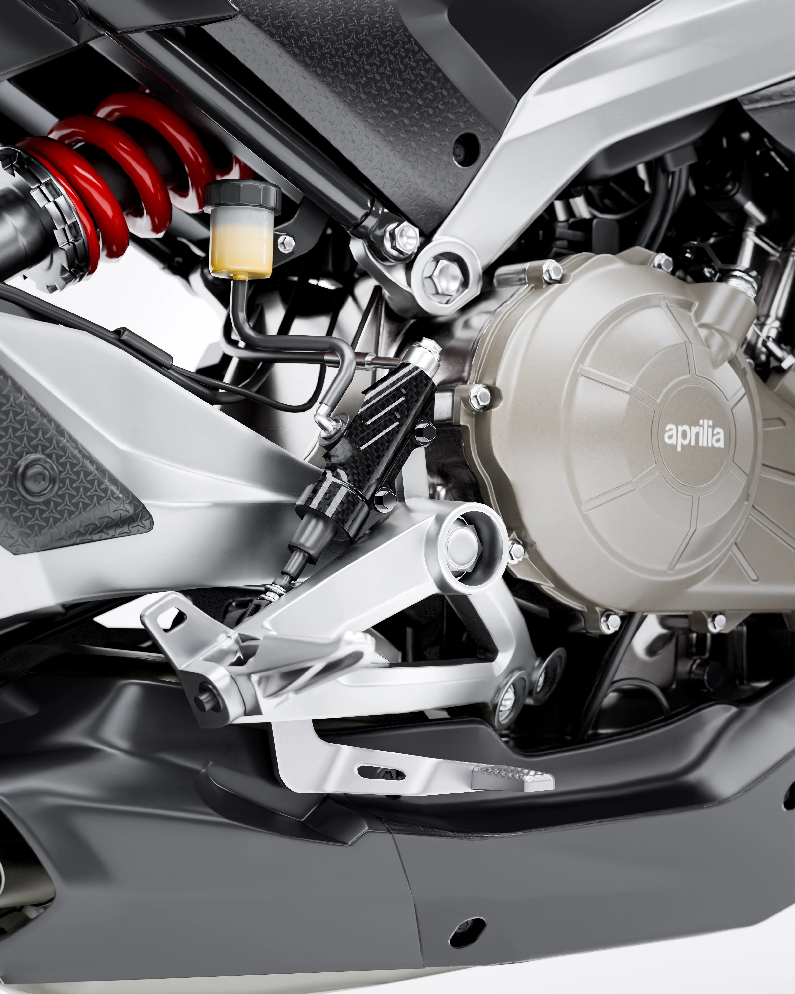 Aprilia RS457 / Tuono - Cache maître-cylindre de frein arrière en fibre de carbone