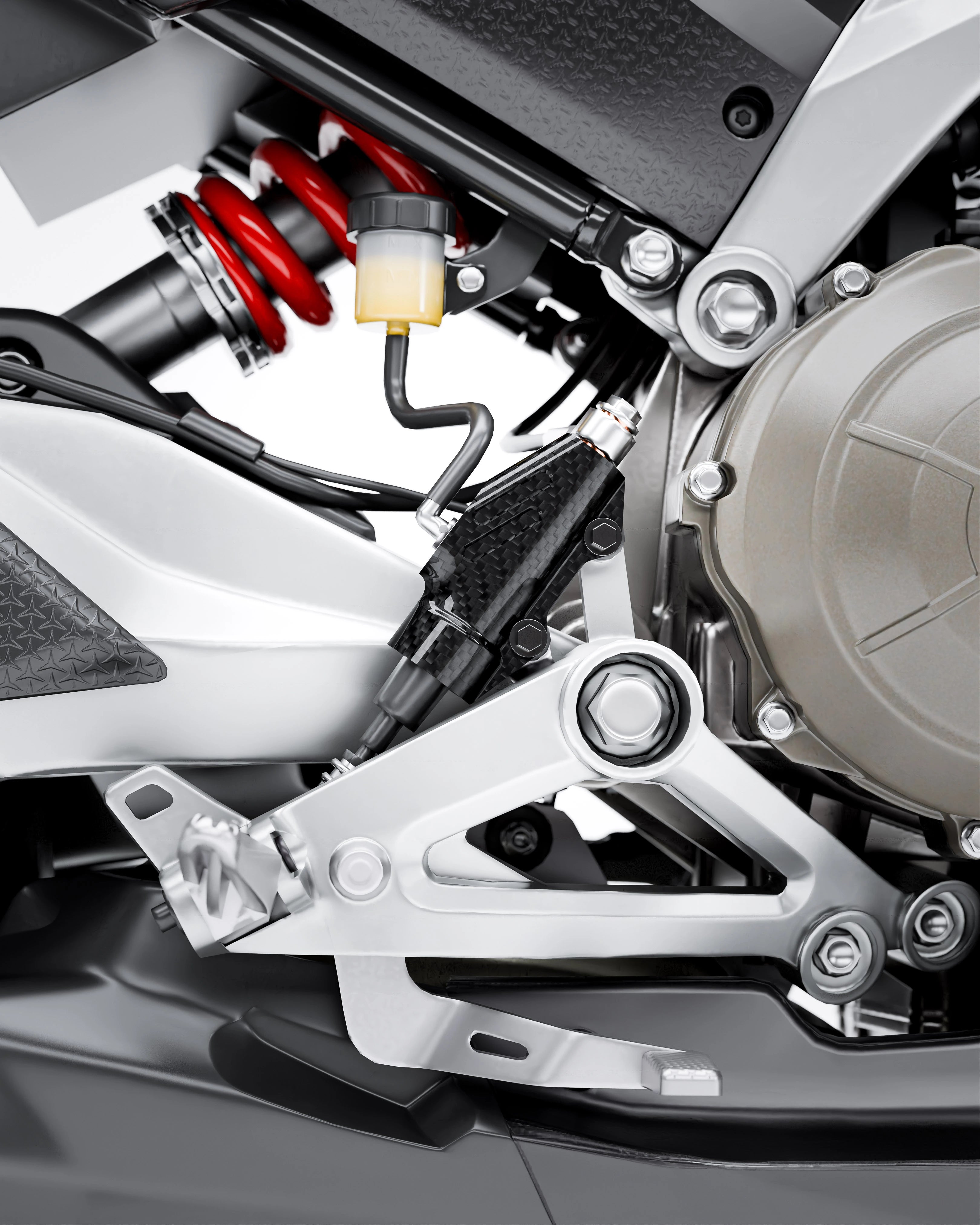 Aprilia RS457 / Tuono - Cache maître-cylindre de frein arrière en fibre de carbone