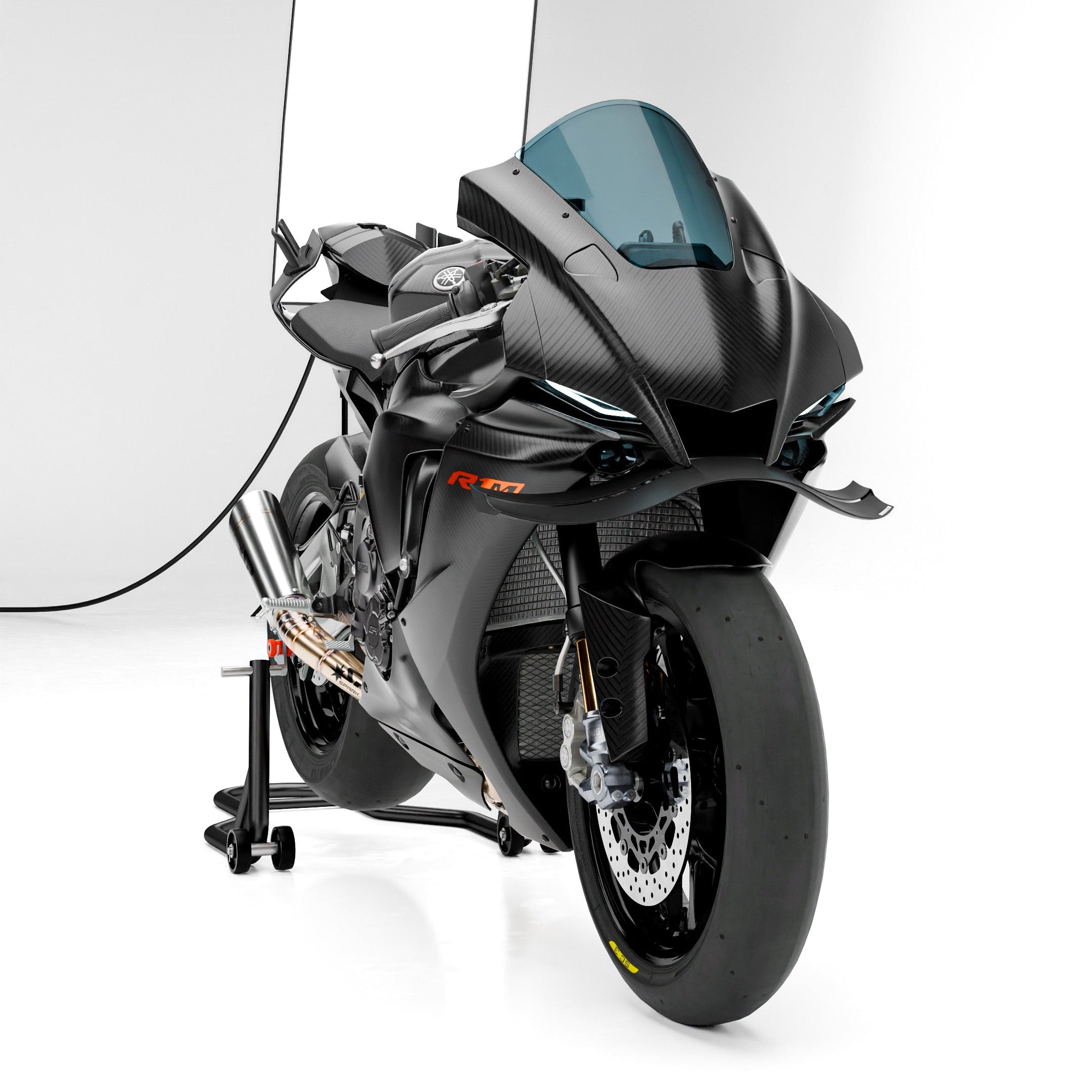 Yamaha R1 superbike with RBM WORKS aerodynamic winglet spoiler aleron