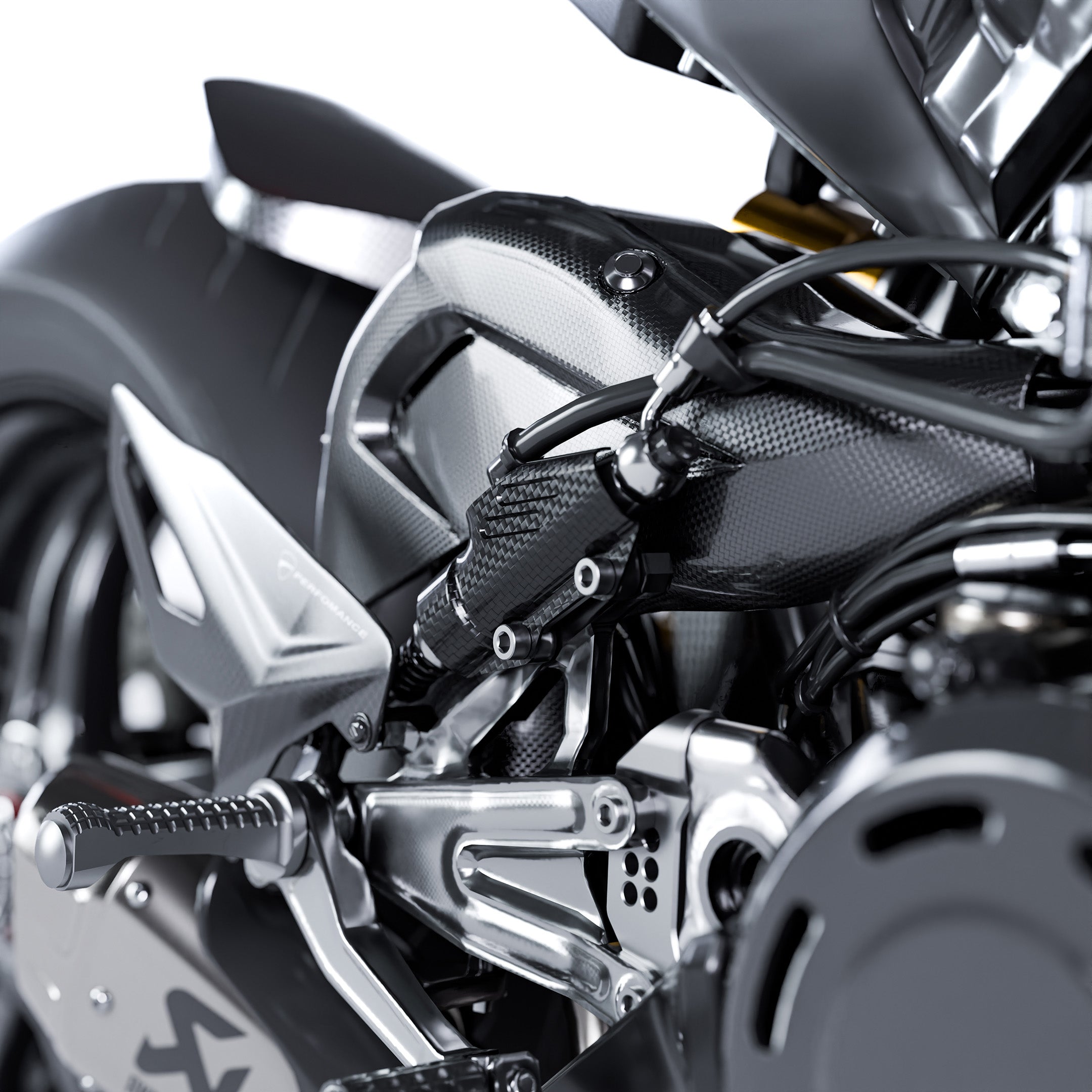 Ducati Panigale / Streetfighter V2 & V4 - Couvercle de maître-cylindre de frein arrière en fibre de carbone