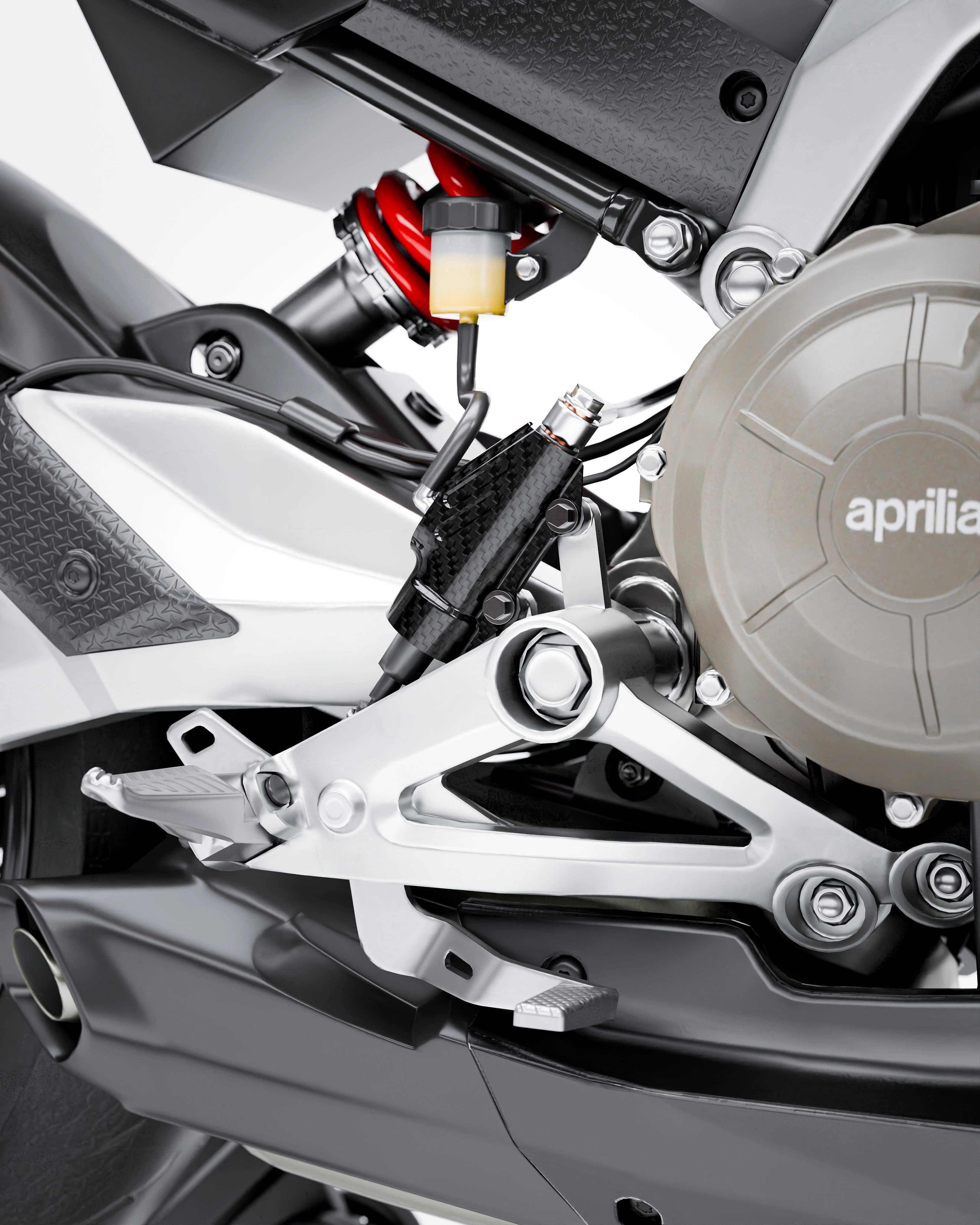 Aprilia RS457 / Tuono - Cache maître-cylindre de frein arrière en fibre de carbone