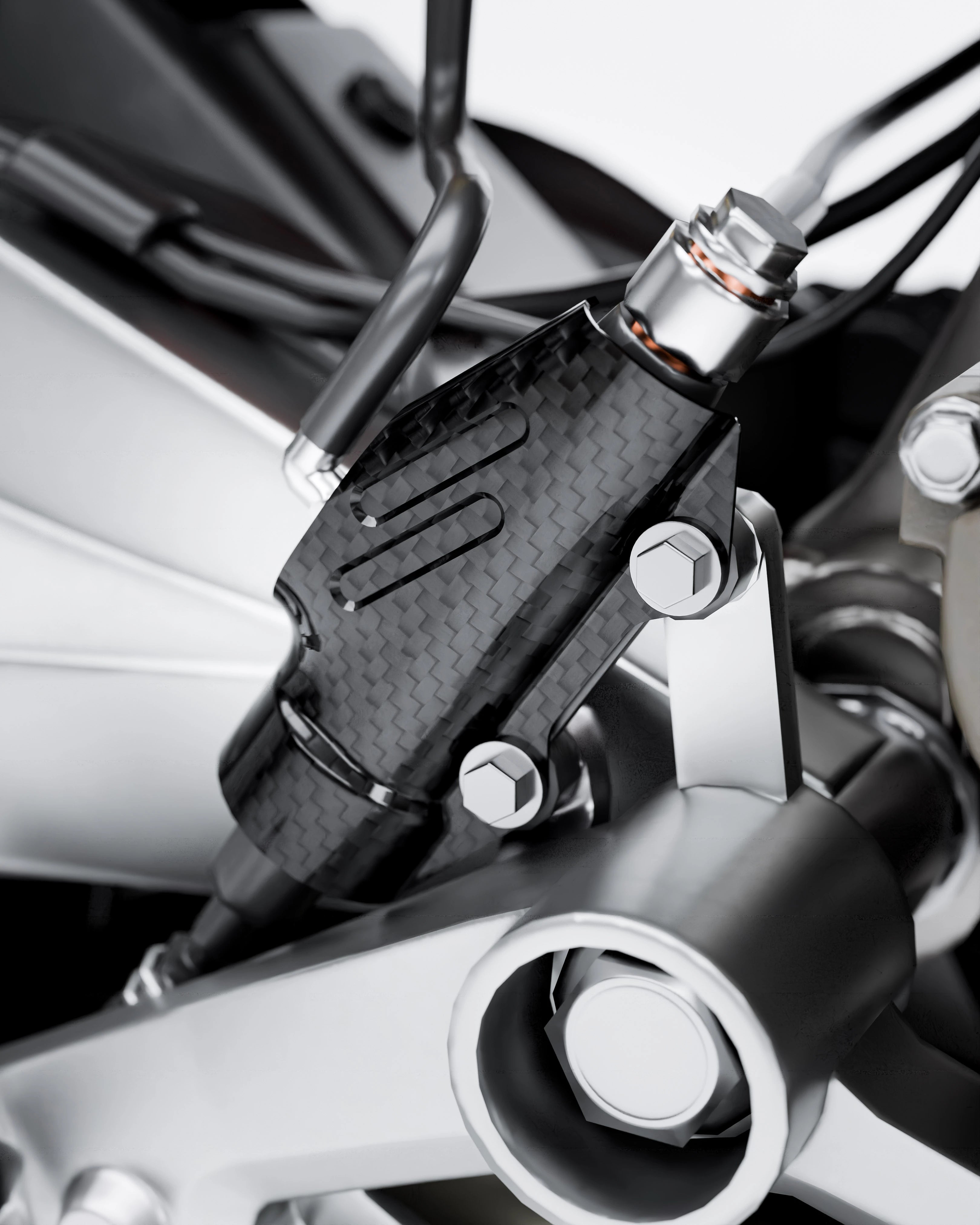 Aprilia RS457 / Tuono - Cache maître-cylindre de frein arrière en fibre de carbone