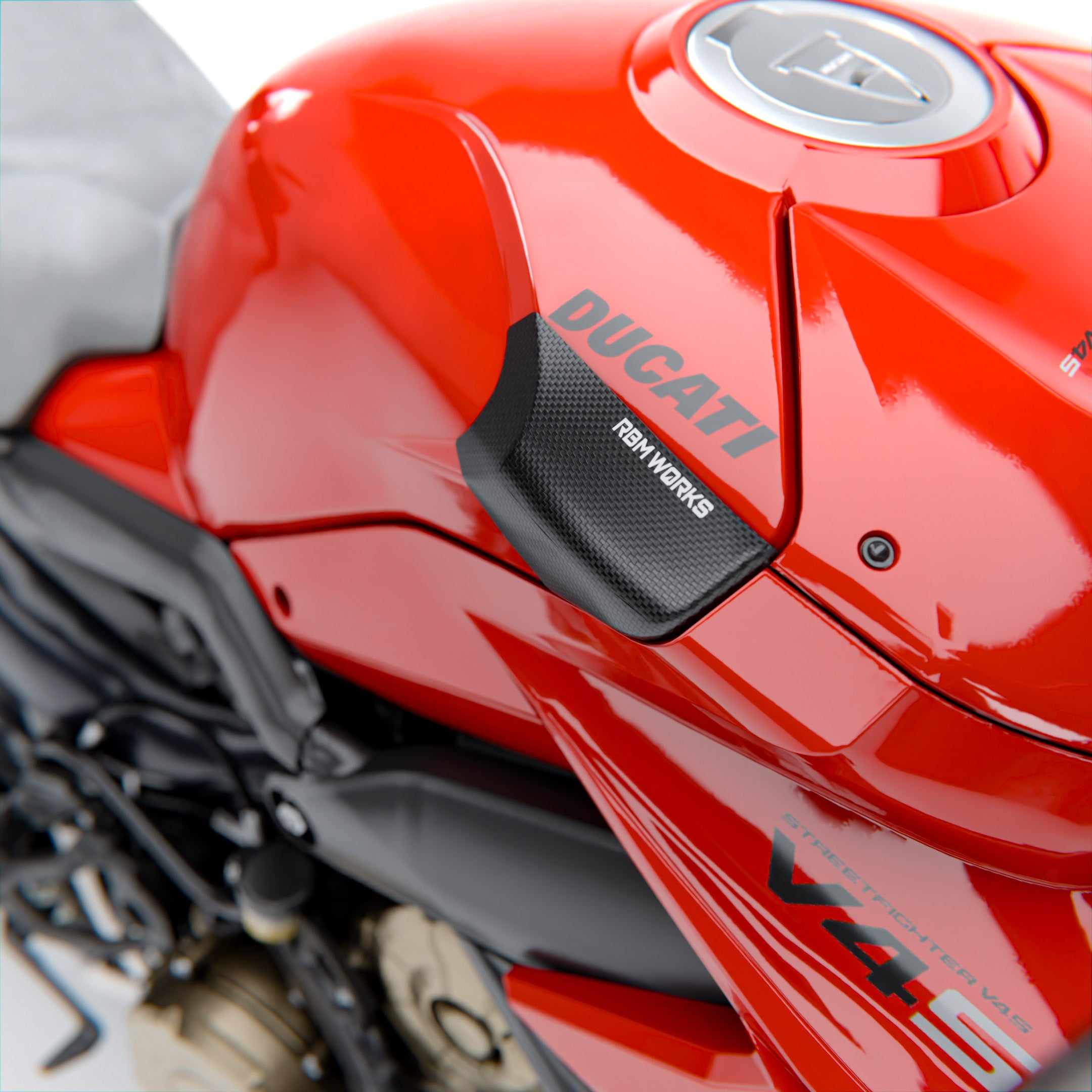 Ducati Panigale / Streetfighter V4 (2022-2024) – PROTECTIONS DE RÉSERVOIR EN FIBRE DE CARBONE