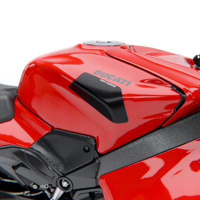 Ducati Panigale / Streetfighter V4 (2025+) – PROTECTIONS LATÉRALES DE RÉSERVOIR EN FIBRE DE CARBONE