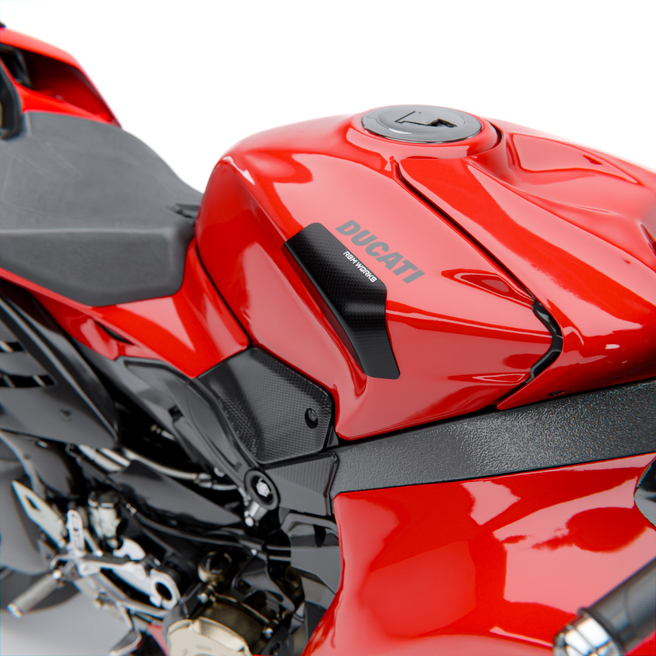 Ducati Panigale / Streetfighter V4 (2025+) – PROTECTIONS LATÉRALES DE RÉSERVOIR EN FIBRE DE CARBONE
