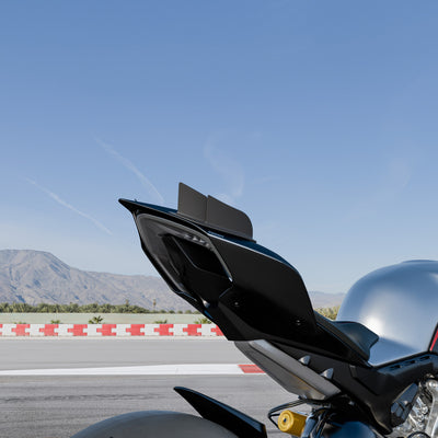 Ducati Panigale V4 rear view with RBM WORKS aerodynamic tail fin aleron
