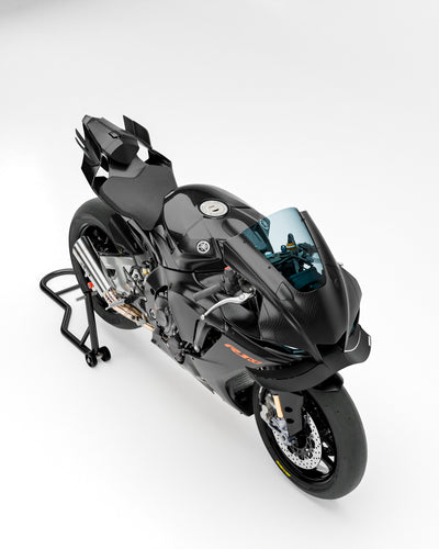 Yamaha R1 superbike with RBM WORKS aerodynamic winglet spoiler aleron