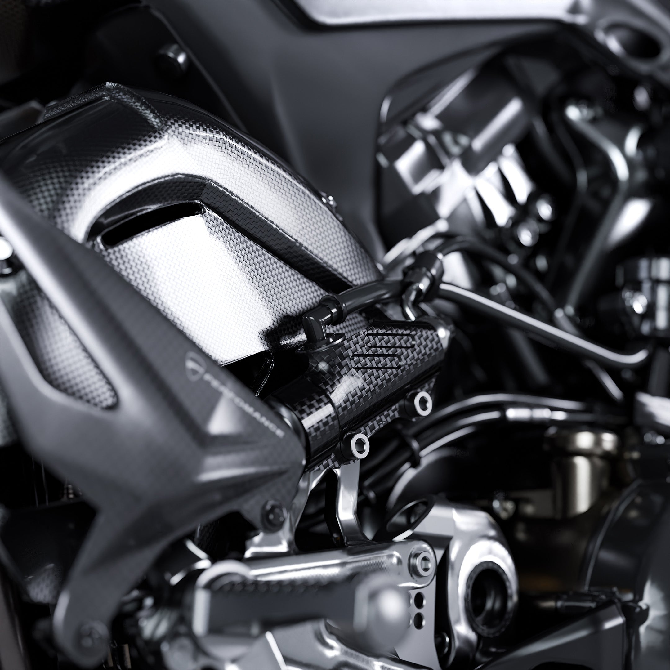 Ducati Panigale / Streetfighter V2 & V4 - Couvercle de maître-cylindre de frein arrière en fibre de carbone
